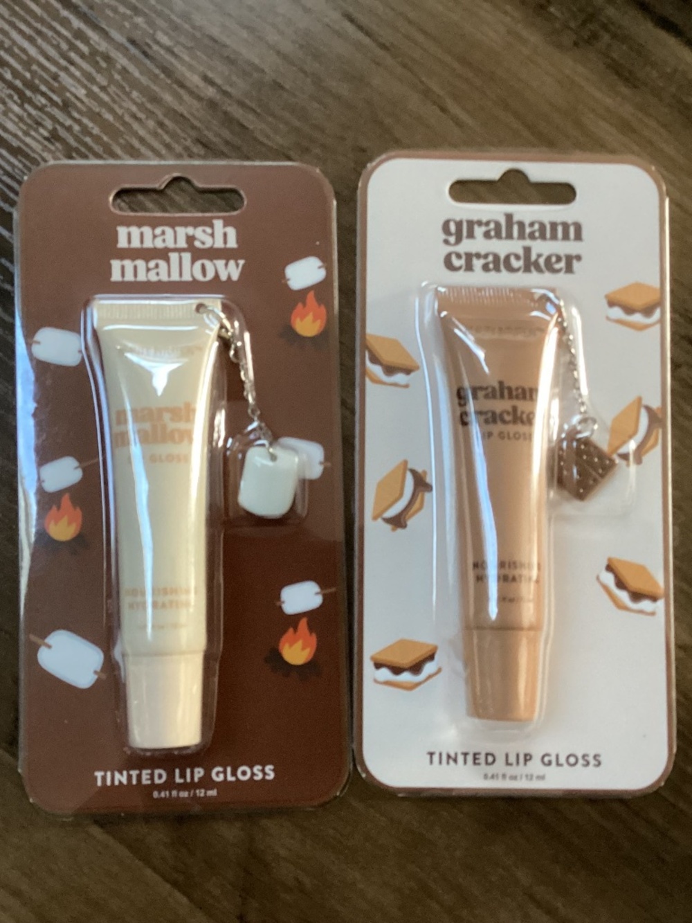 Marshmallow & Graham Cracker Tinted Lip Gloss Set New
